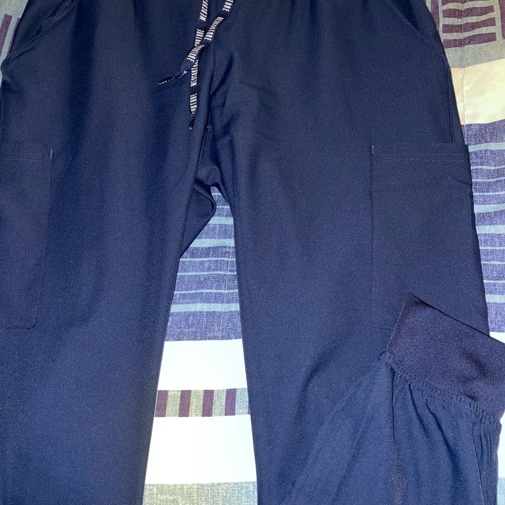 Med Couture Petite Navy Blue Jogger Scrub Pants